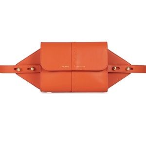 Orange Leather Frame Les Second Belt Bag